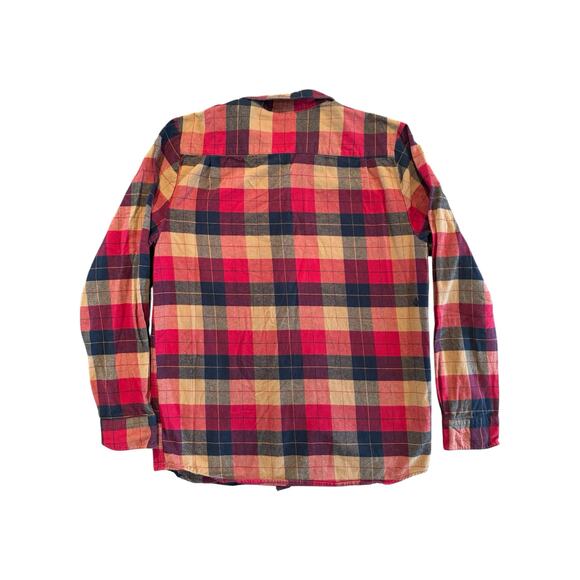 Volcom Flannel Shirt Mens XL Modern Fit Plaid Long Sleeve Button Front Red Navy - Picture 3 of 13